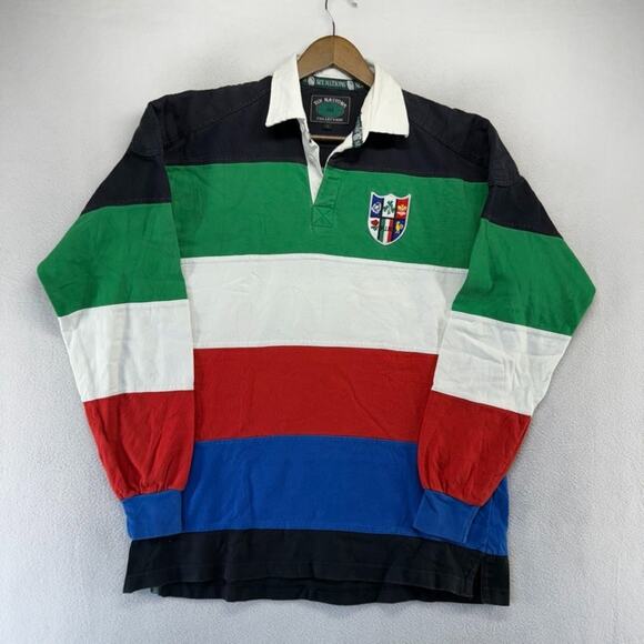 Vintage Other - Vintage Six Nations Rugby Shirt Men's Large Colorful Ireland Wales Shield Y2k